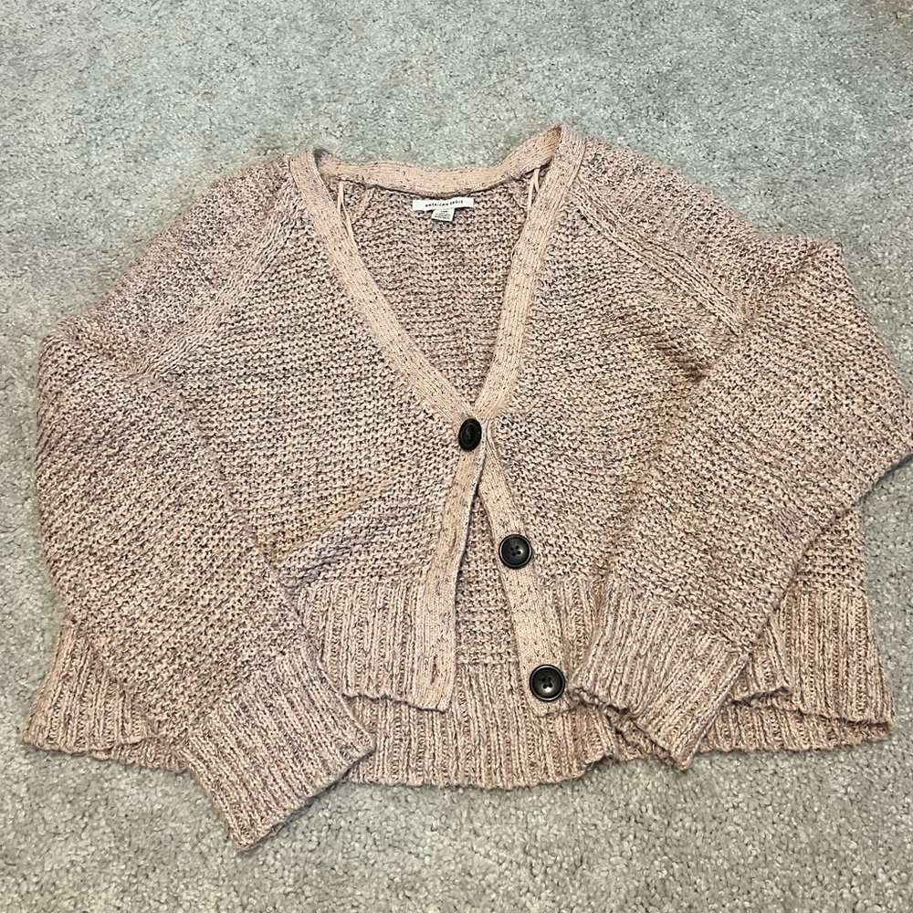 American Eagle Outfitters Tan Knit Cardigan